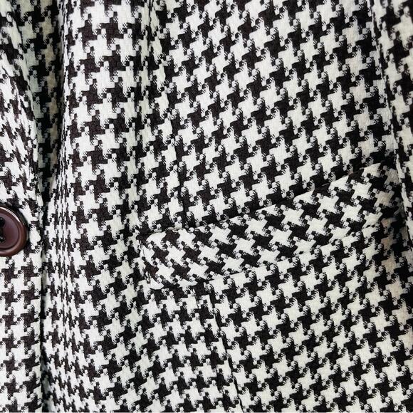 NEW Vintage brown cream houndstooth check button preppy office blazer 14W - Picture 4 of 8